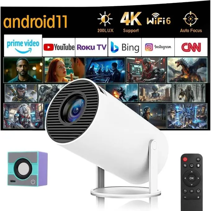 YUUIKLLE Projector Portable 4K HD Home Cinema - WiFi 6 5G, Bluetooth 5.0, Android 1 
